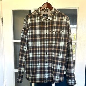 Prana Blue and Gray Heavyweight Flannel